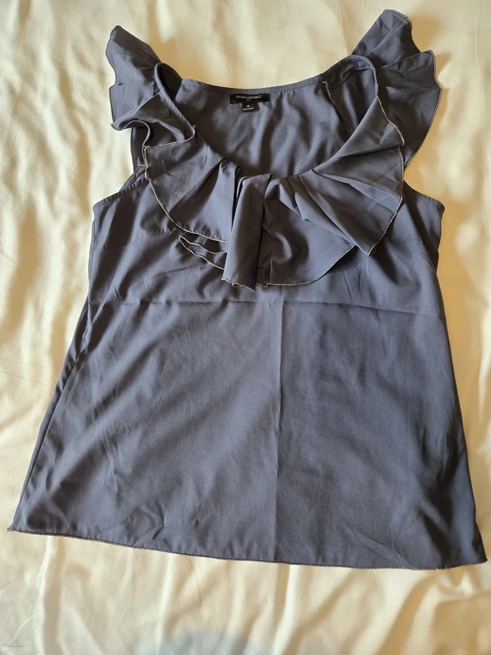 Banana Republic Ruffle Sleeve Shell In Gray - Picture 9 of 9